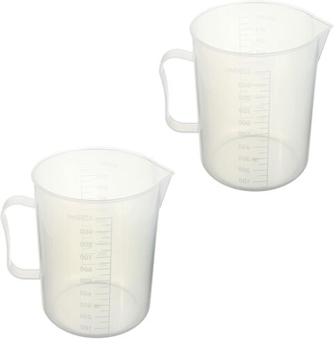 Bettomshin 1Pcs 1000ml Metric Plastic Graduated Beaker, Lab Beakers Multipurpose Mixing Cups Measuring Cup Transparent for Lab Kitchen Liquids in Saudi Arabia