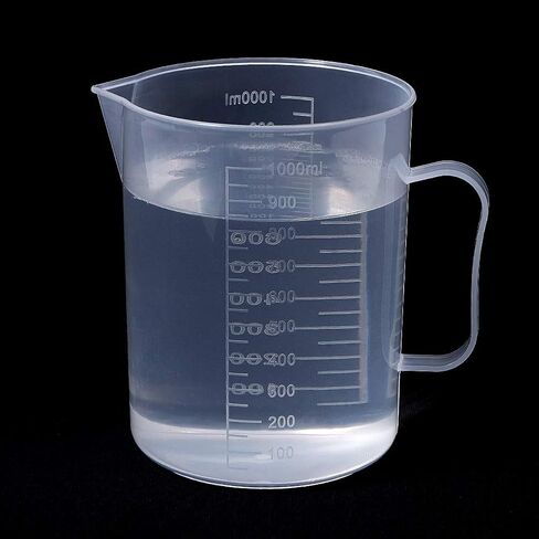 Bettomshin 1Pcs 1000ml Metric Plastic Graduated Beaker, Lab Beakers Multipurpose Mixing Cups Measuring Cup Transparent for Lab Kitchen Liquids in Saudi Arabia