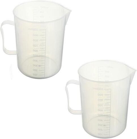 Bettomshin 1Pcs 1000ml Metric Plastic Graduated Beaker, Lab Beakers Multipurpose Mixing Cups Measuring Cup Transparent for Lab Kitchen Liquids in Saudi Arabia