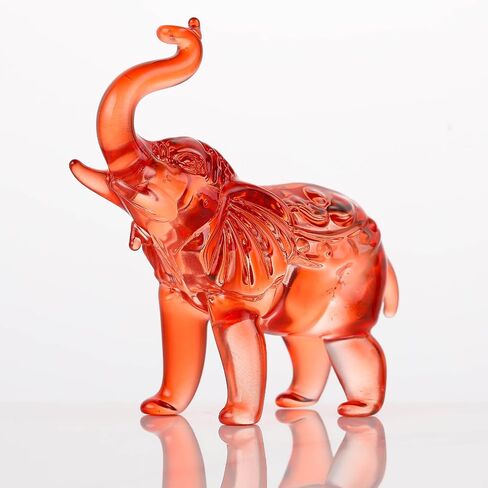 Crystal Elephant Figurine Home Decor, Glass Elephant Statue Gifts for Women Men, Crystal Animals Collectible Figurines Tabletop Decoration Elephant Sculpture with Trunk Up Ornaments (Blue) in Saudi Arabia