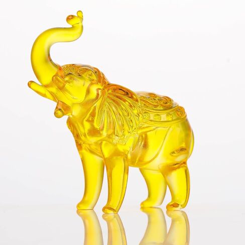 Crystal Elephant Figurine Home Decor, Glass Elephant Statue Gifts for Women Men, Crystal Animals Collectible Figurines Tabletop Decoration Elephant Sculpture with Trunk Up Ornaments (Blue) in Saudi Arabia