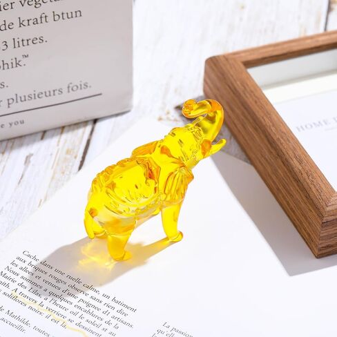 Crystal Elephant Figurine Home Decor, Glass Elephant Statue Gifts for Women Men, Crystal Animals Collectible Figurines Tabletop Decoration Elephant Sculpture with Trunk Up Ornaments (Blue) in Saudi Arabia