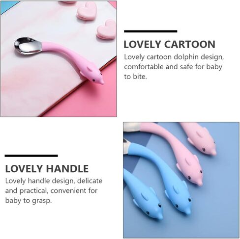 Toddmomy Baby Spoons 1 Set Baby Bendable Utensils Toddler Spoon and Fork Set Self-Feeding Training Learning Utensils Sets Easy Grip Tableware Chewable Flatware for Kids Children Baby Spoon in Saudi Arabia