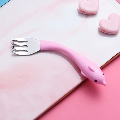 Toddmomy Baby Spoons 1 Set Baby Bendable Utensils Toddler Spoon and Fork Set Self-Feeding Training Learning Utensils Sets Easy Grip Tableware Chewable Flatware for Kids Children Baby Spoon in Saudi Arabia