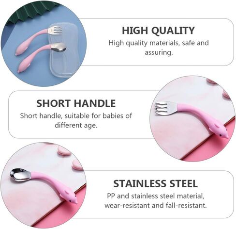 Toddmomy Baby Spoons 1 Set Baby Bendable Utensils Toddler Spoon and Fork Set Self-Feeding Training Learning Utensils Sets Easy Grip Tableware Chewable Flatware for Kids Children Baby Spoon in Saudi Arabia