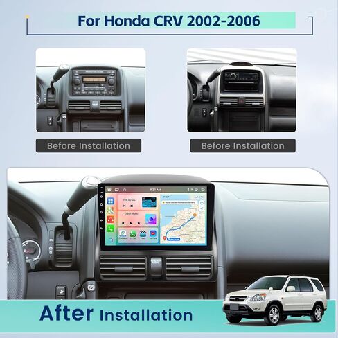 8 Core 4G+64G Android 13 Radio Kit Upgrade for Honda CRV 2002-2006 with Wireless Carplay&Android Auto, 9 Inch Touch Screen Stereo with GPS WiFi 32EQ DSP 59 UI AHD Backup Camera in Saudi Arabia