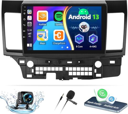 ستيريو سيارة أندرويد 8-Core 4+64G لسيارة Mitsubishi Lancer EX 2010-2017 مع Carplay Android Auto 59 Theme 10.1 بوصة شاشة تعمل باللمس بلوتوث 5.0 FM/RDS شبكة راديو DSP 32EQ AI Voice GPS in Saudi Arabia