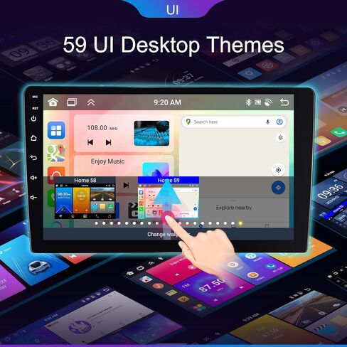 ستيريو سيارة أندرويد 8-Core 4+64G لسيارة Mitsubishi Lancer EX 2010-2017 مع Carplay Android Auto 59 Theme 10.1 بوصة شاشة تعمل باللمس بلوتوث 5.0 FM/RDS شبكة راديو DSP 32EQ AI Voice GPS in Saudi Arabia
