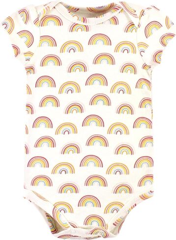 Hudson Baby Unisex Baby Cotton Bodysuit, Pant and Bib Set, Sunshine Rainbows, Newborn in Saudi Arabia