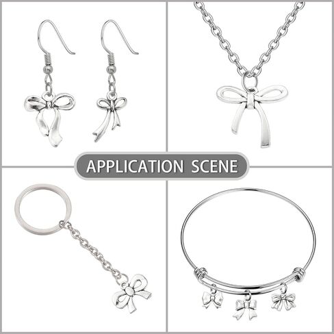 DanLingJewelry 100Pcs 10 Styles Tibetan Bowknot Charms Antique Silver Bow Tie Charms for DIY Necklace Bracelet Jewelry Making in Saudi Arabia