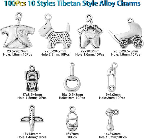 DanLingJewelry 100Pcs 10 Styles Tibetan Bowknot Charms Antique Silver Bow Tie Charms for DIY Necklace Bracelet Jewelry Making in Saudi Arabia