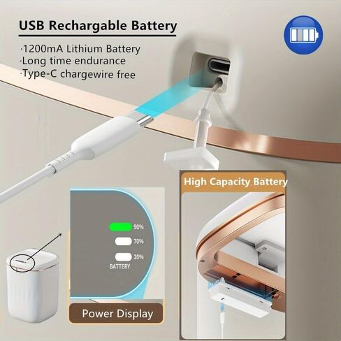 Modern Design Touchless Trash Can with Soft-Close Lid for Kitchen Bathroom Office Bedroom Motion Sensor Smart Plastic Food Waste Bin Cream Color 6.3 Gallon in Saudi Arabia