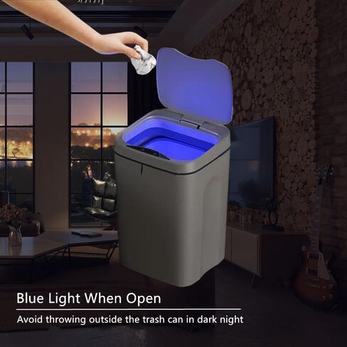 Modern Design Touchless Trash Can with Soft-Close Lid for Kitchen Bathroom Office Bedroom Motion Sensor Smart Plastic Food Waste Bin Cream Color 6.3 Gallon in Saudi Arabia