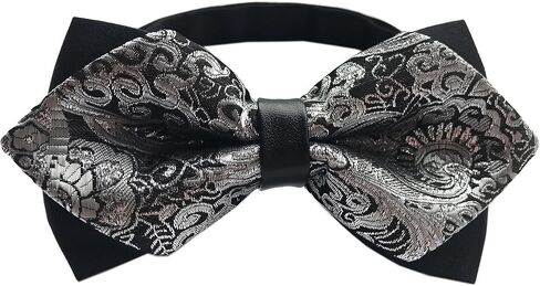 Elfeves Big Boy's Men's Floral Paisley Formal Double Layers Pre-Tied Bow Ties in Kuwait