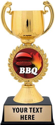 Crown Awards Personalized BBQ Trophy, 7.25" Gold Cup BBQ Cooking Trophies with Free Custom Engraving Prime in Saudi Arabia