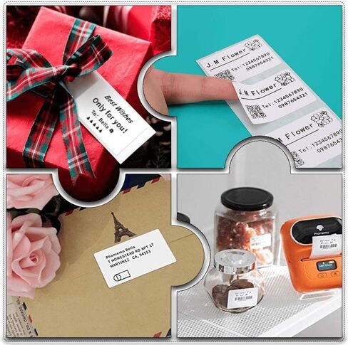 Phomemo M110 Labels 1.96'' x 1.18''(50 * 30mm), Compatible with Phomemo M110/M120/M220/M200 Label Printer, Multi-Purpose Label Tape Self-Adhesive Thermal Paper, Black on White,230 Labels/Roll in Kuwait