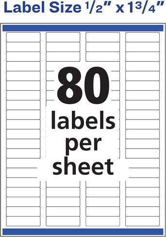 Avery Rectangle Labels with Sure Feed, .5" x 1.75", 2,000 Glossy White Labels (36447) in Saudi Arabia