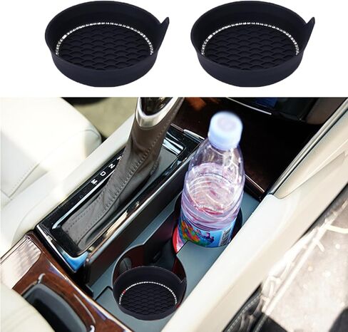 حاملات أكواب السيارات، 4 عبوات من قواعد الأكواب العالمية للسيارة مقاومة للماء ومضادة للانزلاق ومضادة للانسكاب وإكسسوارات السيارة الداخلية باللون الأسود. in Kuwait