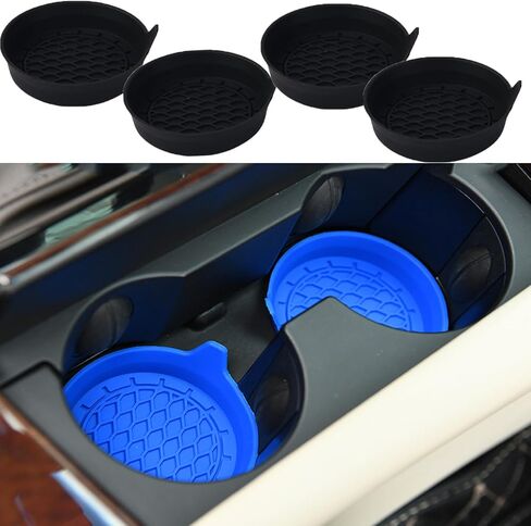 حاملات أكواب السيارات، 4 عبوات من قواعد الأكواب العالمية للسيارة مقاومة للماء ومضادة للانزلاق ومضادة للانسكاب وإكسسوارات السيارة الداخلية باللون الأسود. in Kuwait