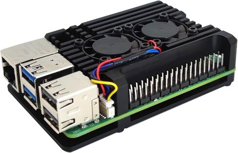 حافظة مدرعة من سبائك الألومنيوم Raspberry Pi 5، مبرد غرفة التبريد Pi 5، حافظة تبريد سلبية لجهاز Raspberry Pi 5 4GB/8GB (مع مروحة مزدوجة) in Kuwait