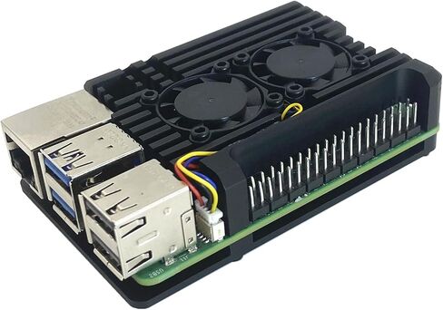 حافظة مدرعة من سبائك الألومنيوم Raspberry Pi 5، مبرد غرفة التبريد Pi 5، حافظة تبريد سلبية لجهاز Raspberry Pi 5 4GB/8GB (مع مروحة مزدوجة) in Kuwait