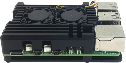حافظة مدرعة من سبائك الألومنيوم Raspberry Pi 5، مبرد غرفة التبريد Pi 5، حافظة تبريد سلبية لجهاز Raspberry Pi 5 4GB/8GB (مع مروحة مزدوجة) in Kuwait