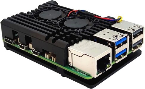 حافظة مدرعة من سبائك الألومنيوم Raspberry Pi 5، مبرد غرفة التبريد Pi 5، حافظة تبريد سلبية لجهاز Raspberry Pi 5 4GB/8GB (مع مروحة مزدوجة) in Kuwait