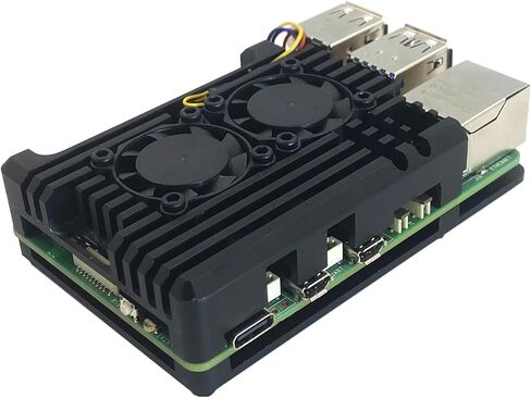 حافظة مدرعة من سبائك الألومنيوم Raspberry Pi 5، مبرد غرفة التبريد Pi 5، حافظة تبريد سلبية لجهاز Raspberry Pi 5 4GB/8GB (مع مروحة مزدوجة) in Kuwait