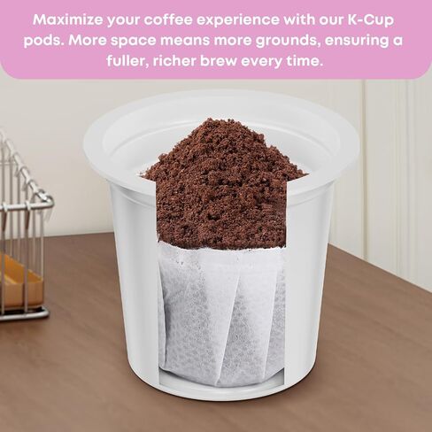 48 Disposable Fillable K Cups Coffee Pods Set, Make Your Own Single Serve Pods, Compatible With 1.0 & 2.0 Keurig Brewers, Better Brew for Stronger Flavor. in Saudi Arabia