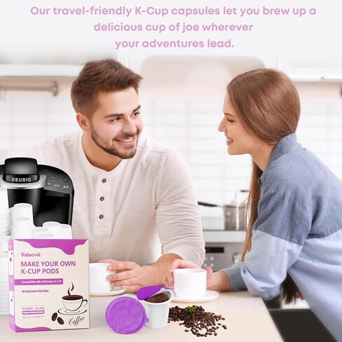 48 Disposable Fillable K Cups Coffee Pods Set, Make Your Own Single Serve Pods, Compatible With 1.0 & 2.0 Keurig Brewers, Better Brew for Stronger Flavor. in Saudi Arabia