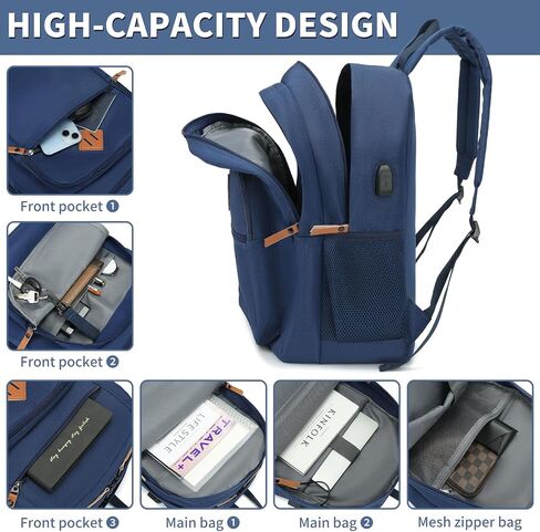 YGR Classic Carry-on Travel Backpack for Men and Women, Anti Theft Laptop Backpack with USB Charging Port for Work, Large Computer Backpack for College, Water Resistant, Outdoor Sports, Work, Black in Saudi Arabia