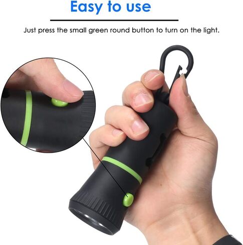 Flashlight & Waste bags Includes 15 waste bags with safety lights for walkers refillable pet waste dispenser for dog walks perfect for runs practical and light in Saudi Arabia