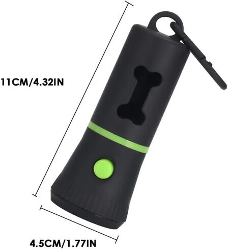 Flashlight & Waste bags Includes 15 waste bags with safety lights for walkers refillable pet waste dispenser for dog walks perfect for runs practical and light in Saudi Arabia