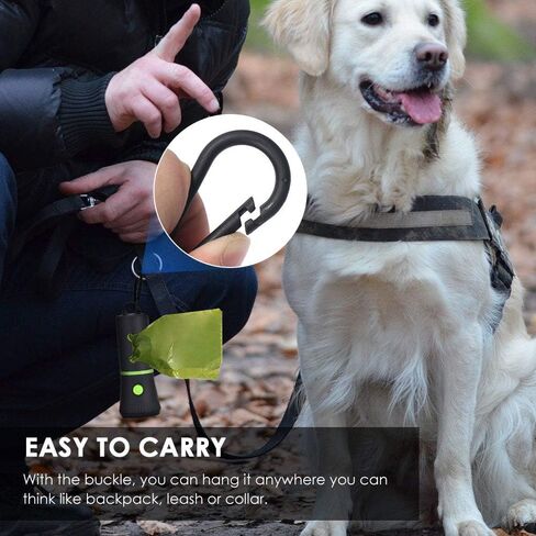 Flashlight & Waste bags Includes 15 waste bags with safety lights for walkers refillable pet waste dispenser for dog walks perfect for runs practical and light in Saudi Arabia