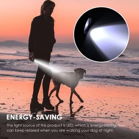 Flashlight & Waste bags Includes 15 waste bags with safety lights for walkers refillable pet waste dispenser for dog walks perfect for runs practical and light in Saudi Arabia