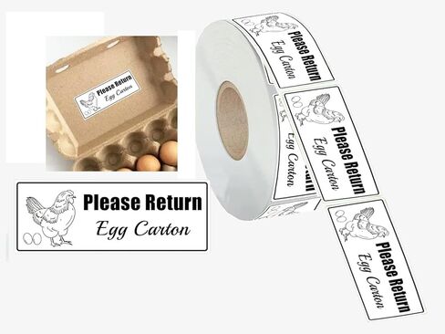 Please Return Egg Carton Tag Stickers 1 x 2.625 Inch - Farm Fresh Chicken Eggs Carton Labels Egg Stickers Self Adhesive Egg Packaging Stickers Chicken Egg Cartons Stickers 500 Pcs in Kuwait
