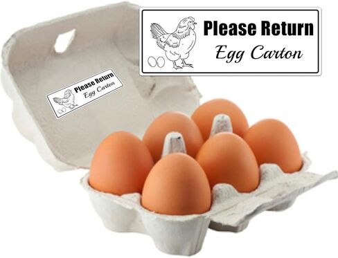 Please Return Egg Carton Tag Stickers 1 x 2.625 Inch - Farm Fresh Chicken Eggs Carton Labels Egg Stickers Self Adhesive Egg Packaging Stickers Chicken Egg Cartons Stickers 500 Pcs in Kuwait