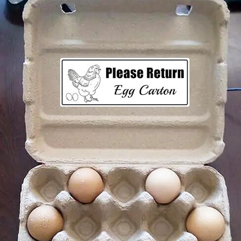 Please Return Egg Carton Tag Stickers 1 x 2.625 Inch - Farm Fresh Chicken Eggs Carton Labels Egg Stickers Self Adhesive Egg Packaging Stickers Chicken Egg Cartons Stickers 500 Pcs in Kuwait