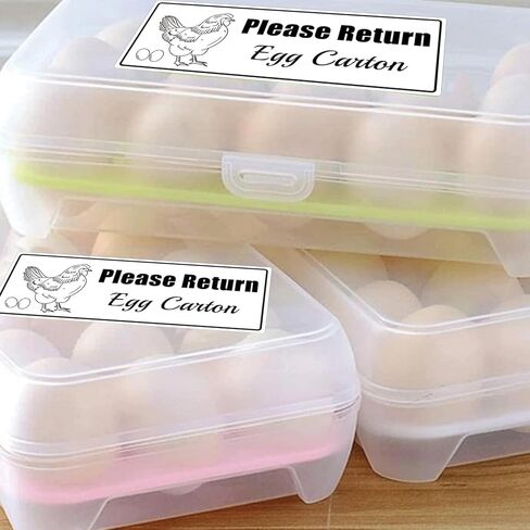 Please Return Egg Carton Tag Stickers 1 x 2.625 Inch - Farm Fresh Chicken Eggs Carton Labels Egg Stickers Self Adhesive Egg Packaging Stickers Chicken Egg Cartons Stickers 500 Pcs in Kuwait