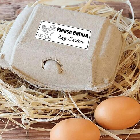 Please Return Egg Carton Tag Stickers 1 x 2.625 Inch - Farm Fresh Chicken Eggs Carton Labels Egg Stickers Self Adhesive Egg Packaging Stickers Chicken Egg Cartons Stickers 500 Pcs in Kuwait