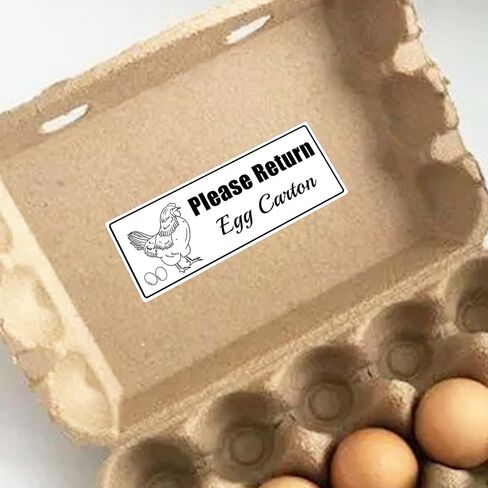 Please Return Egg Carton Tag Stickers 1 x 2.625 Inch - Farm Fresh Chicken Eggs Carton Labels Egg Stickers Self Adhesive Egg Packaging Stickers Chicken Egg Cartons Stickers 500 Pcs in Kuwait