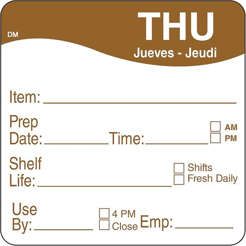 DayMark Safety Systems DissolveMark IT112213 "Sun" Day of The Week Label, 2" x 2" (Roll of 250) in Saudi Arabia