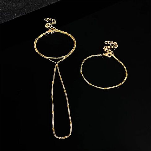 Long tiantian Ring Bracelet Hand Chain Bracelet Butterfly Finger Ring for Women Girls Rhinestone Hand Chain Ring Bracelets for Women Trendy Stuff in Saudi Arabia