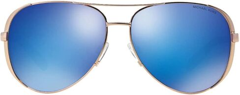 Michael Kors MK5004 Chelsea Aviator Sunglasses Rose Gold w/Blue Mirror (1003/25) MK 5004 100325 59mm Authentic BUNDLE with Designer iWear Eyewear Care Kit in Saudi Arabia