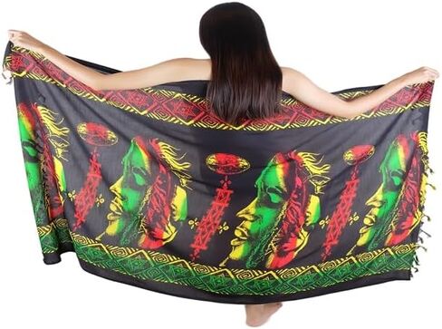 Iyara of Bob Rasta Marley Beachwear Cover up Swimsuit Women Pareo Sarong in Saudi Arabia