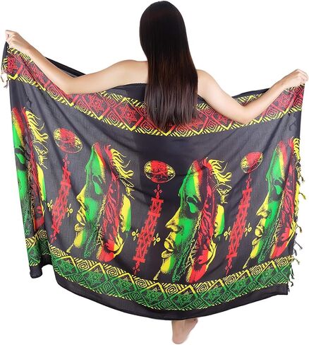Iyara of Bob Rasta Marley Beachwear Cover up Swimsuit Women Pareo Sarong in Saudi Arabia