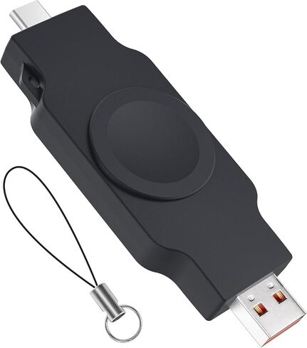 i.VALUX Charger for Apple Watch Portable Magnetic Charging, Retractable Travel iwatch Charger, No Cable Fast Wireless USB Charger with USB-A and USB-C for Apple Watch Series 9 8 7 6 5 4 3 2 SE Ultra in Saudi Arabia
