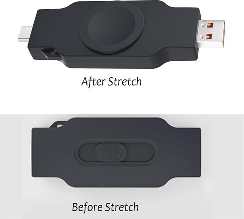 i.VALUX Charger for Apple Watch Portable Magnetic Charging, Retractable Travel iwatch Charger, No Cable Fast Wireless USB Charger with USB-A and USB-C for Apple Watch Series 9 8 7 6 5 4 3 2 SE Ultra in Saudi Arabia