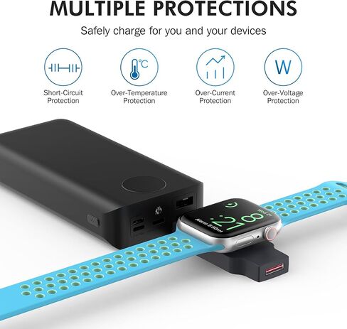 i.VALUX Charger for Apple Watch Portable Magnetic Charging, Retractable Travel iwatch Charger, No Cable Fast Wireless USB Charger with USB-A and USB-C for Apple Watch Series 9 8 7 6 5 4 3 2 SE Ultra in Saudi Arabia