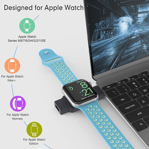 i.VALUX Charger for Apple Watch Portable Magnetic Charging, Retractable Travel iwatch Charger, No Cable Fast Wireless USB Charger with USB-A and USB-C for Apple Watch Series 9 8 7 6 5 4 3 2 SE Ultra in Saudi Arabia